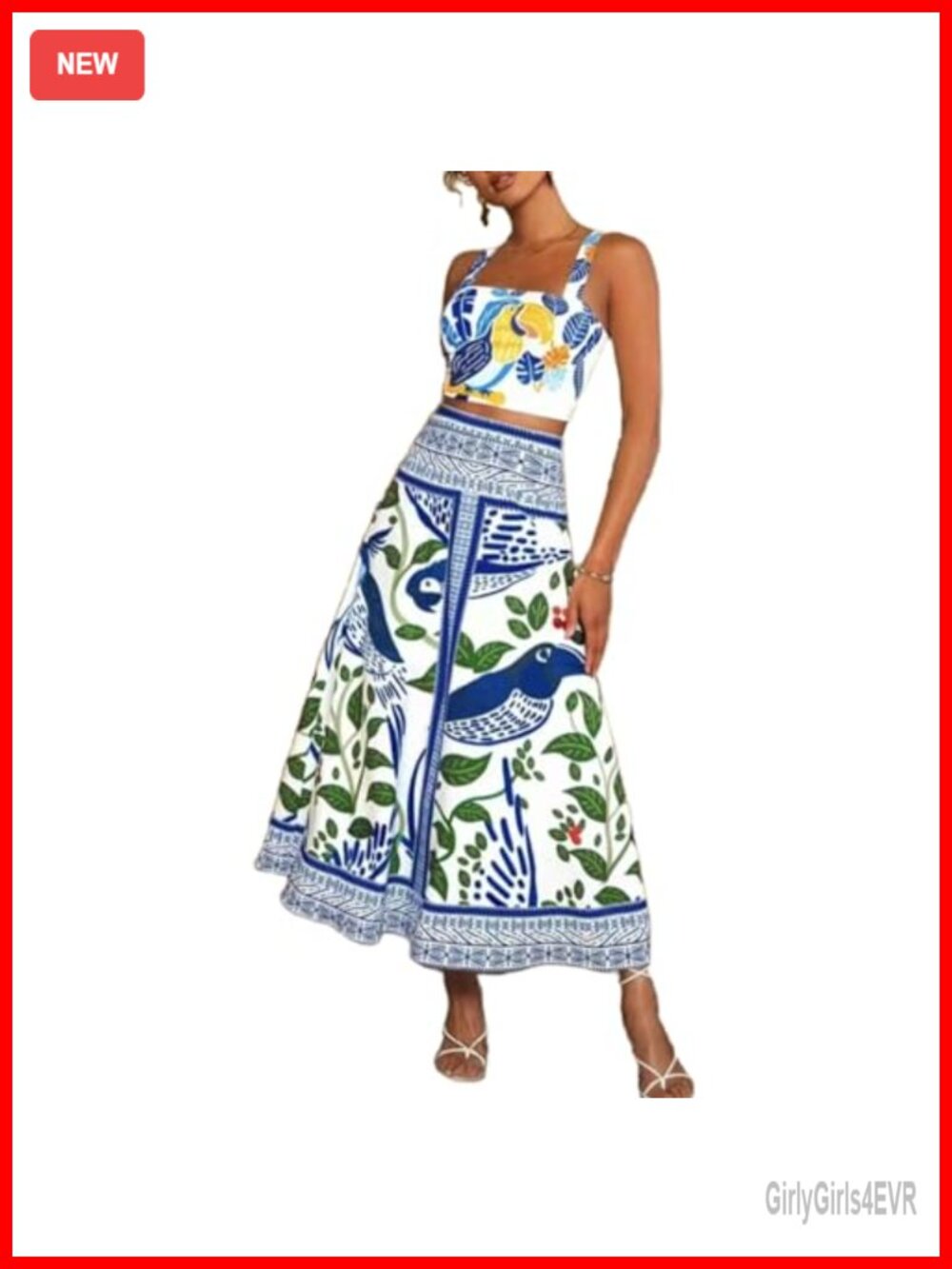Sleeveless Halter Crop Top A Line Maxi Skirt 2 Piece Set Polyester Spandex
